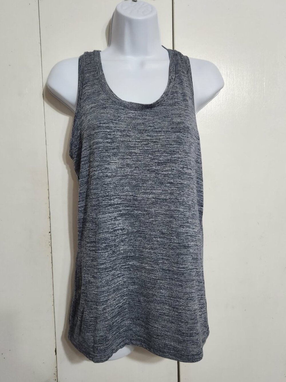 Jockey Active Womens Small Gray Heathered Racerback Stretch Workout Gym Tank Top